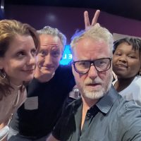 Matt Berninger with Gary’s family after a Madison Square Garden show